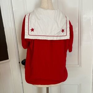 Vintage ILGWU Red and White Short Sleeve Top, size medium